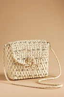 Embellished Straw Crossbody Bag