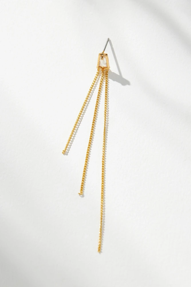 Long Chain Tassel Drop Earrings