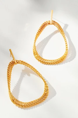 Chainmail-Wrapped Hoop Earrings