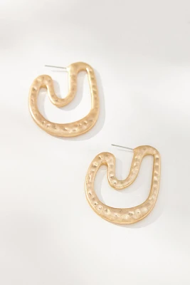 Hammered Open Hoop Earrings