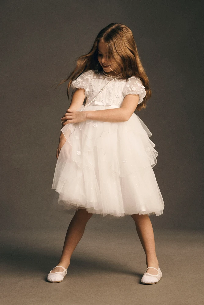 Princess Daliana Tulle Floral Bow Dress