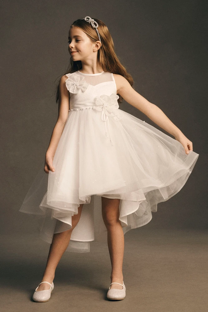 Princess Daliana Tulle High-Low 3D Flower Girl Dress