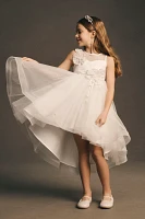 Princess Daliana Tulle High-Low 3D Flower Girl Dress