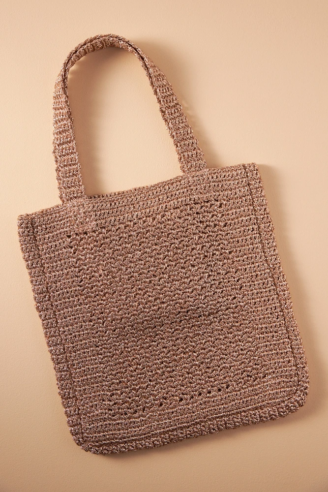 Metallic Crochet Tote