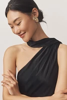 BHLDN Nicoletta One-Shoulder Scarf Satin Midi Dress