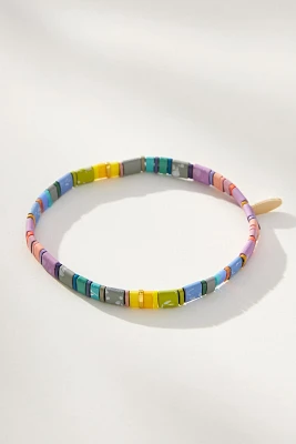 Colorful Beaded Chicklet Bracelet