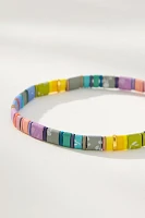 Colorful Beaded Chicklet Bracelet