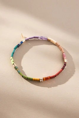 Colorful Beaded Chicklet Bracelet
