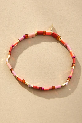 Colorful Beaded Chicklet Bracelet