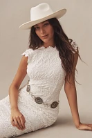 Daughters of Simone Lilah Cap-Sleeve Crochet Lace Wedding Gown