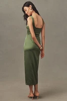 BHLDN Elliana Sleeveless Corset Satin Midi Dress