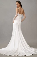 Jenny by Yoo Ronnie Fitted Stretch Satin Wedding Gown