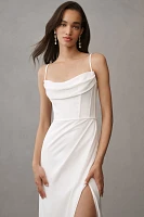 Jenny by Yoo Libby Sleeveless Draped Crepe Wedding Gown