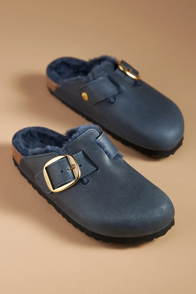 Birkenstock Boston Big Buckle Shearling Clogs