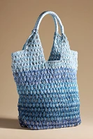 Gradient Beach Raffia Hobo Bag