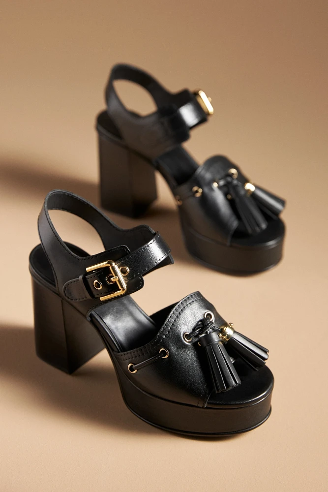 See By Chloé Leather Tassel Platform Sandals