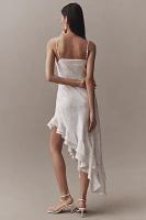 BHLDN Cowl-Neck Asymmetrical Flounce-Hem Dress