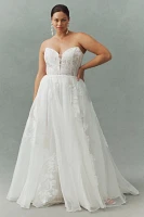 Jenny Yoo Genevieve Off-The-Shoulder A-Line Appliqué Wedding Gown