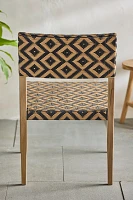 Havana Wicker + Teak Dining Chair, Black + Natural Diamond