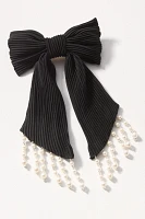 Pearl Fringe Pleated Hair Bow