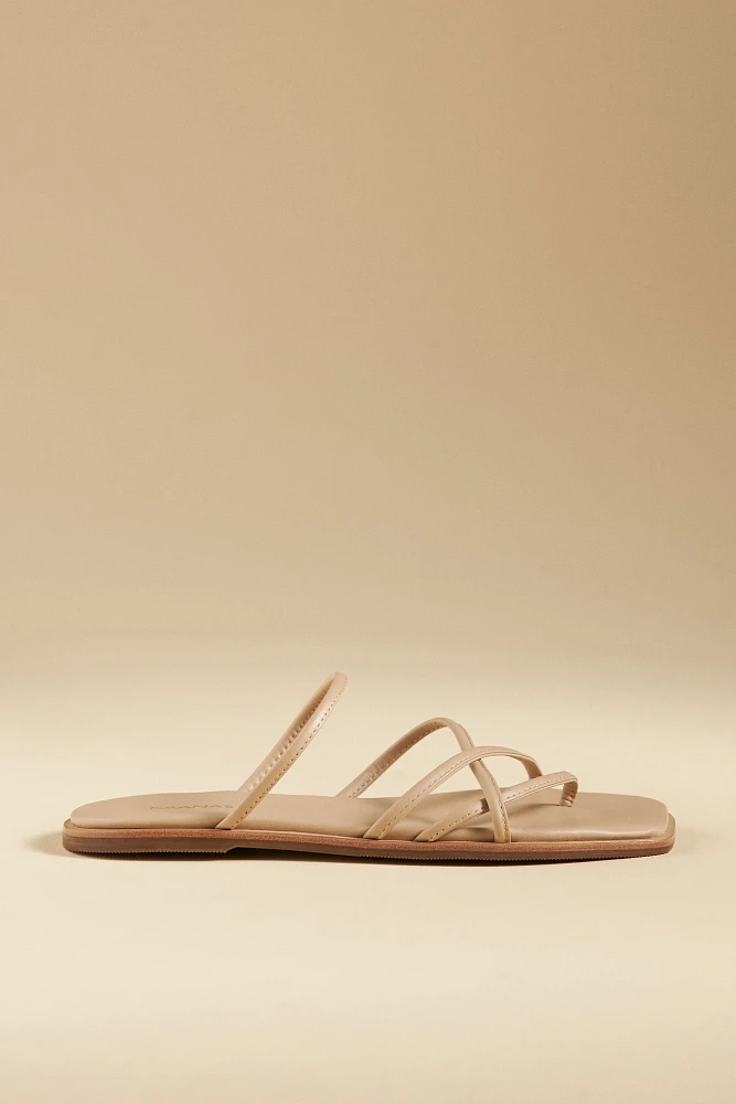 Kaanas Kapok Square-Toe Strappy Slides