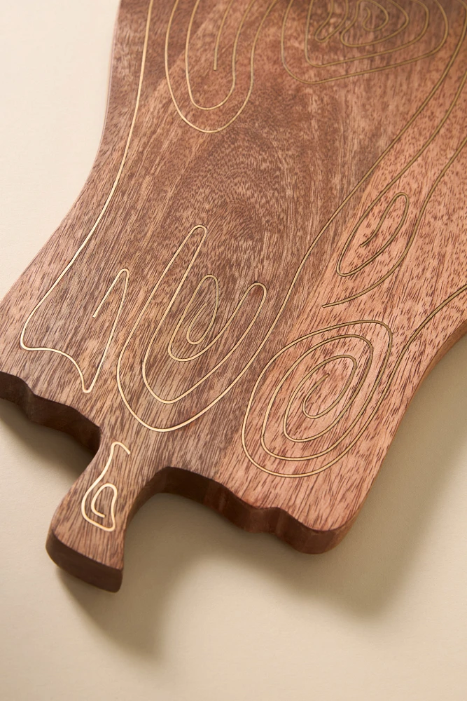 Wood Inlay Hardwood Gourd Cheeseboard