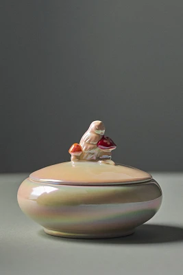 Fall Figural Ceramic Lidded Trinket Box