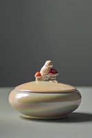 Fall Figural Ceramic Lidded Trinket Box