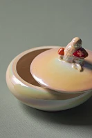 Fall Figural Ceramic Lidded Trinket Box