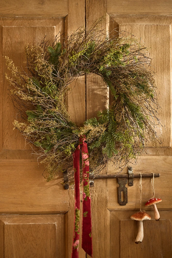 Fresh Noble Fir + Moss Wreath