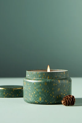 Capri Blue Fir & Firewood Tin Candle