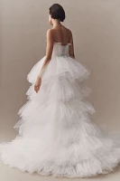 Morphine Fashion Lola Strapless Tulle Tiered High-Low Wedding Gown