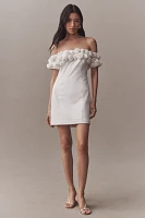 BHLDN Off-The-Shoulder Rosette Mini Dress