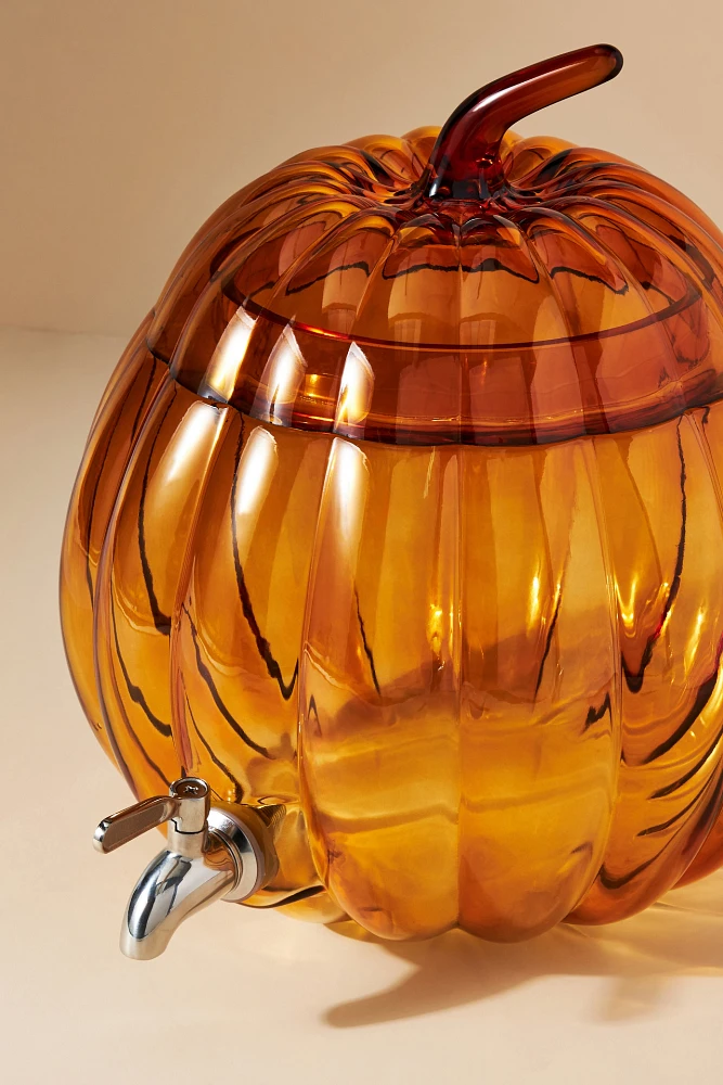 Pumpkin Glass Beverage Dispenser 