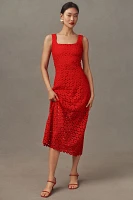 Waimari Jill Sleeveless Floral Eyelet Lace Midi Dress