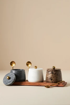 Marble Condiment Set with Spoons