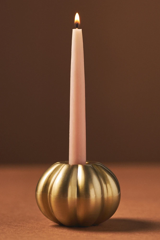 Gold Pumpkin Candle Holder