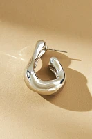 Chunky Pear-Shaped Hoop Earrings