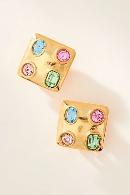 Kenneth Jay Lane Multi Pastel Stone Earrings