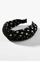 Pleated Polka Dot Twist Headband