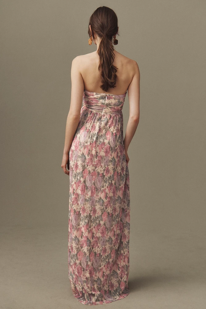 Dress The Population Angelique Strapless Cutout Side-Slit Maxi