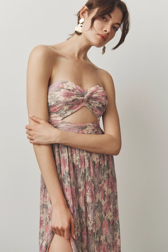 Dress The Population Angelique Strapless Cutout Side-Slit Maxi