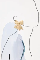 Neely Phelan Rattan Bow Heart Earrings