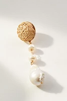 Neely Phelan Delphine Raffia & Pearl Drop Earrings