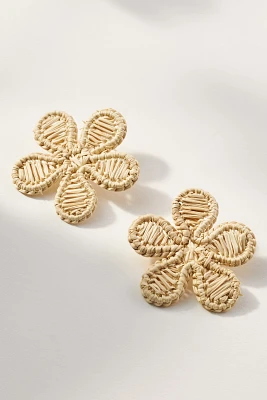 Neely Phelan Rattan Natural Flower Earrings