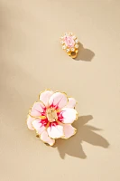 The Pink Reef Mommy & Me Crystal Flower Earrings, Set of 2