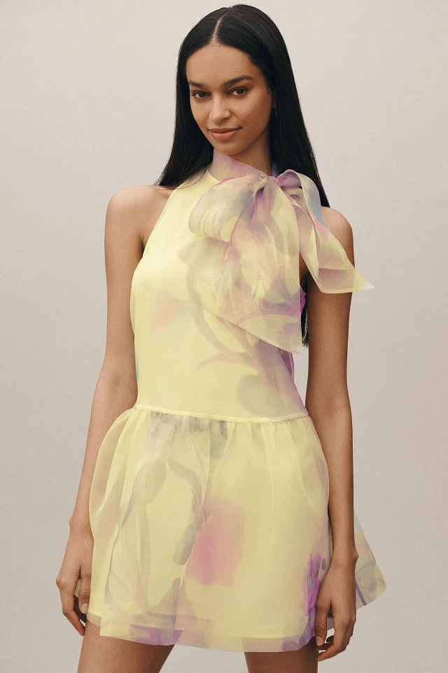 strapless open back dress Convertible Bow-Detail Bubble Hem Midaxi Dress in Ivory - 6