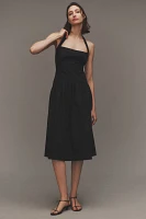 BHLDN Zetta Drop-Waist Satin Midi Dress