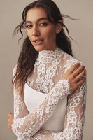 Watters Long-Sleeve Lace Bodysuit