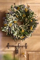 Dried Lavender, Yarrow + Olive Wreath